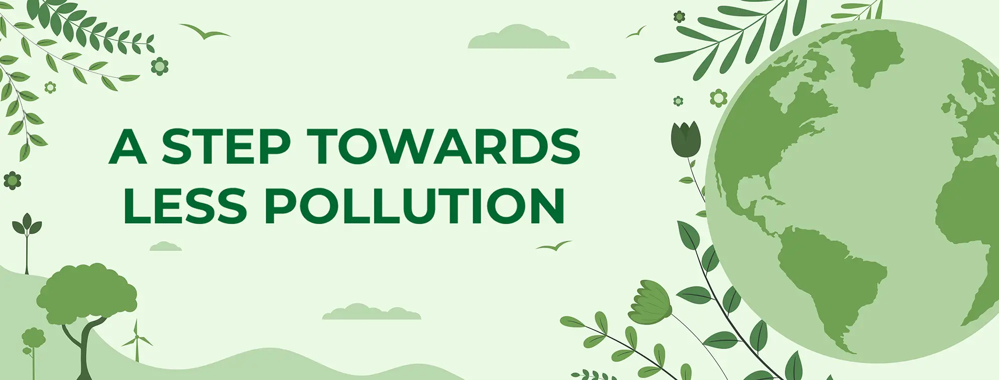 A poster of ecomart with a tagline a step towards less pollution